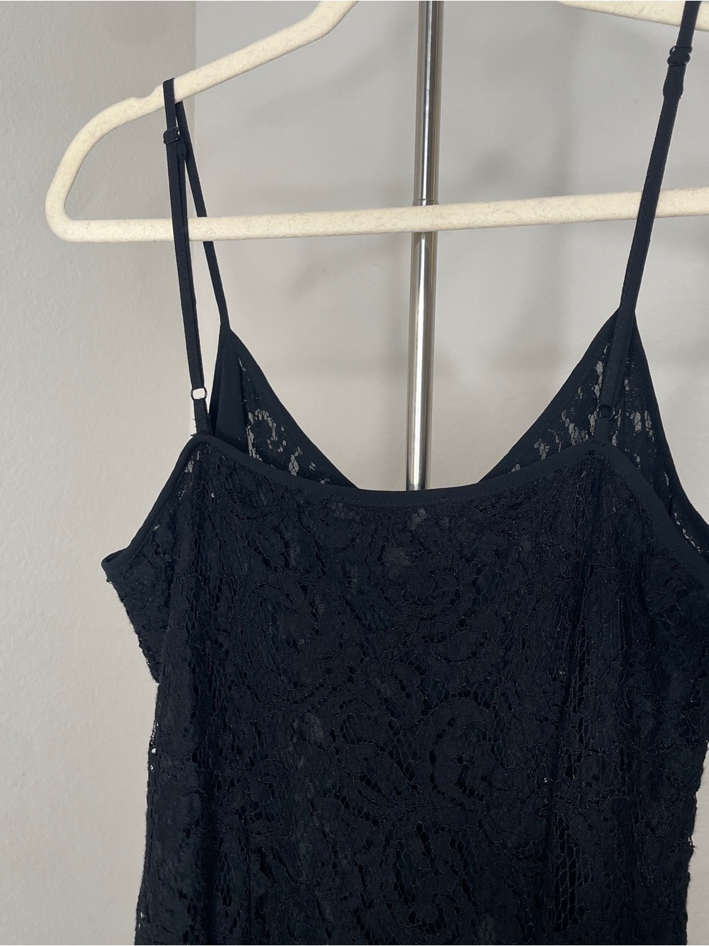 Michael Kors Black lace Dress Spaghetti Strap V neck - Women's 10 - Picture 5 of 6